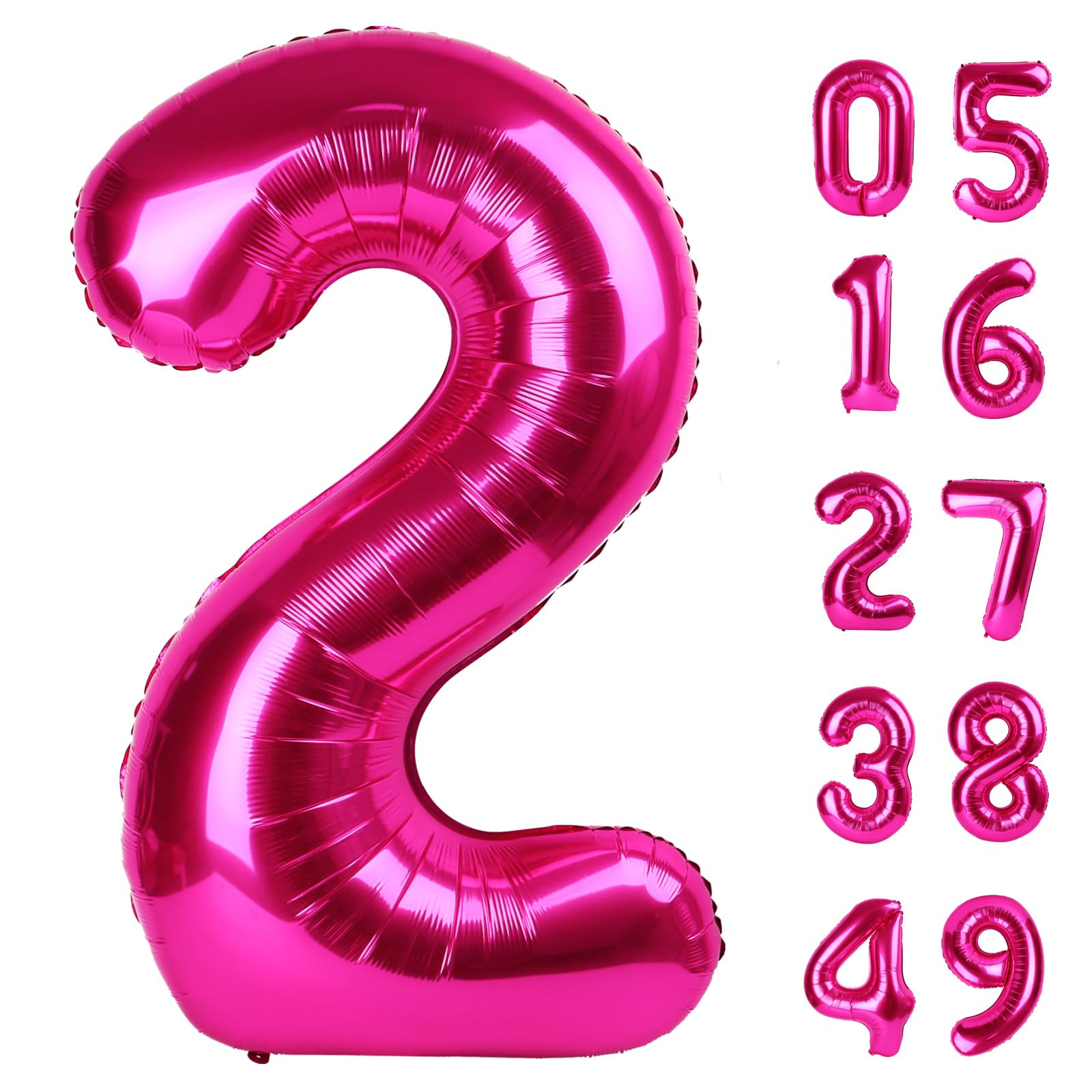 Hot Pink 40 Inch Big Number Balloon Birthday Decoration, Number 2 Helium Balloon 12 20 22 23 24 2... | Amazon (US)