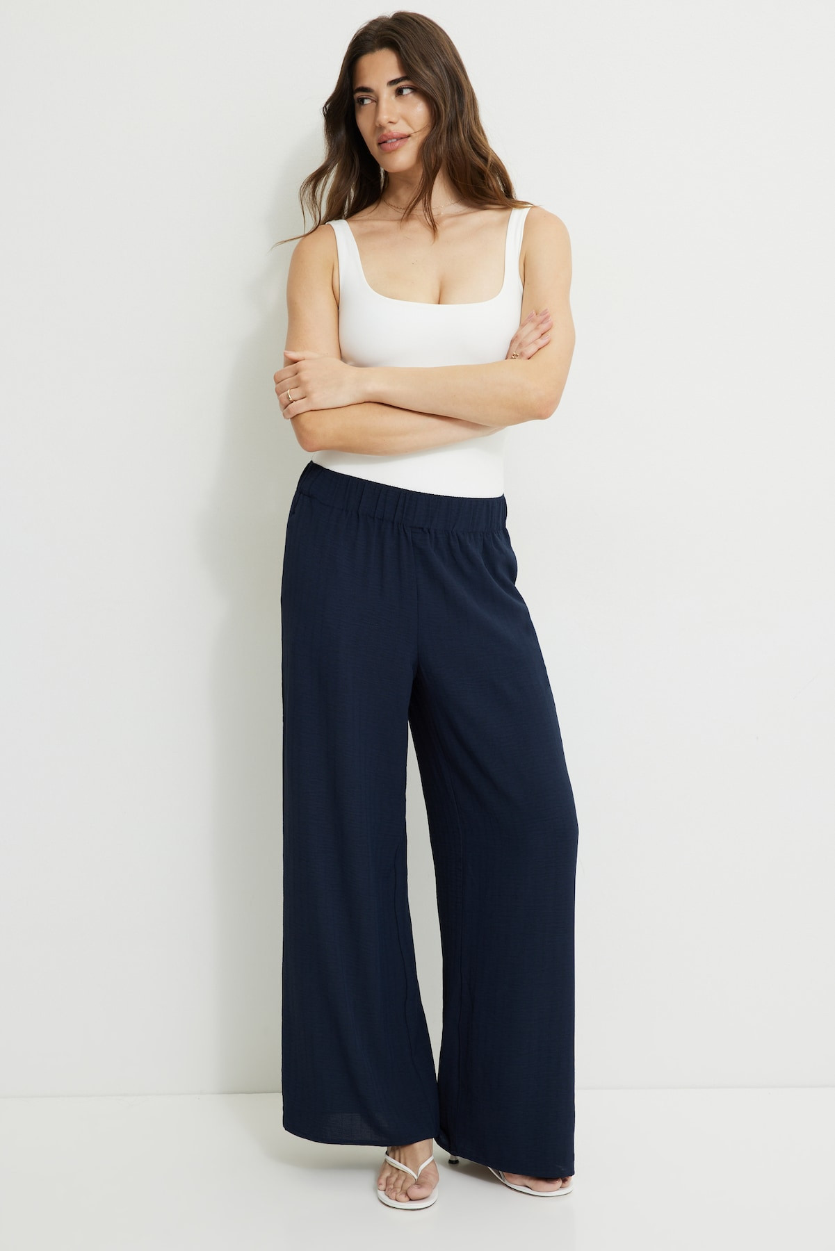Wide Leg Pull On Pants | Dynamite Clothing