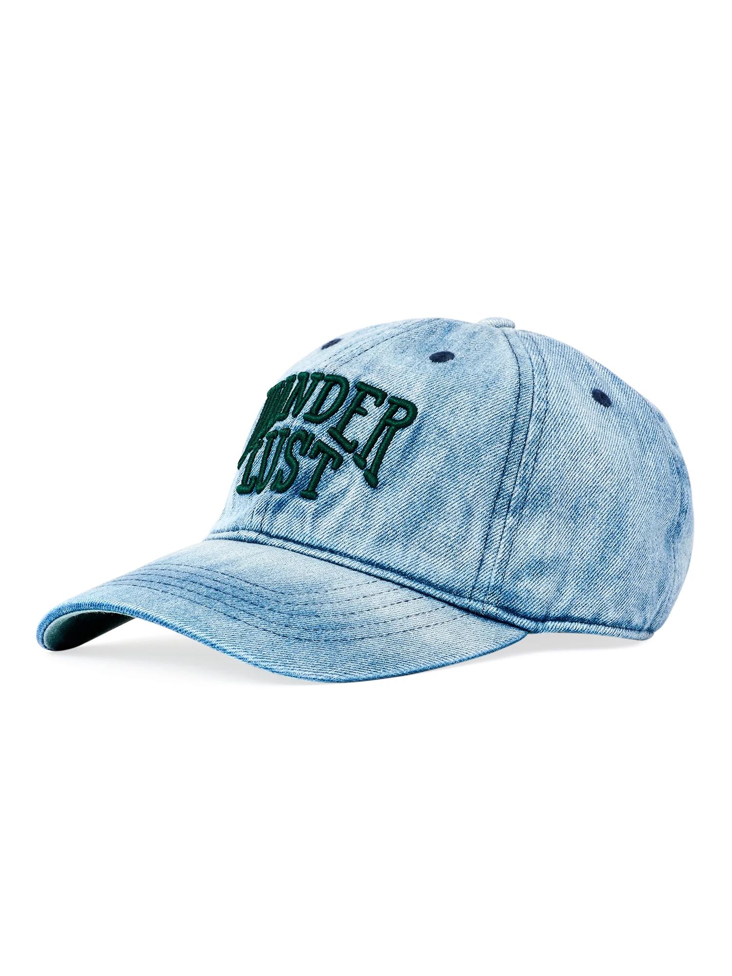 Time and Tru Women's Washed Denim Wander Lust Baseball Hat | Walmart (US)