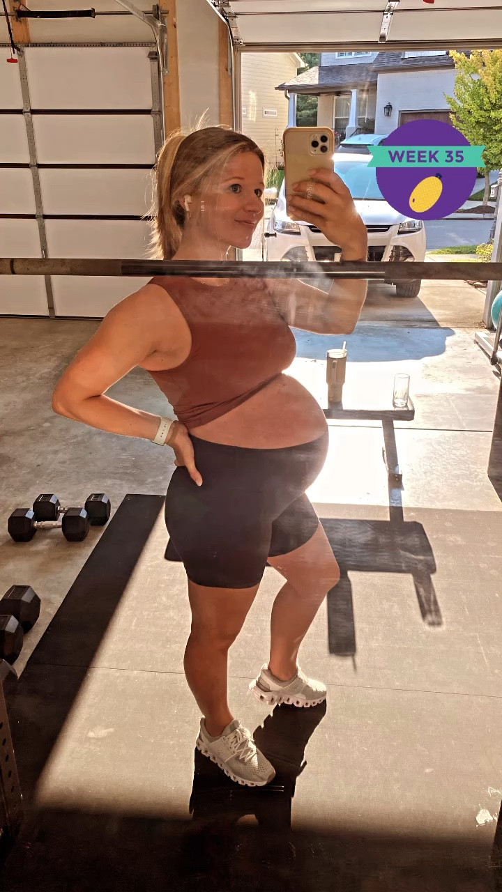 Still bumping my pregnancy workout fits 🤯 tanks are now sports bras and biker shorts are stretchy 🙌🏼 size small top and bottom 

#LTKbaby #LTKFitness #LTKbump