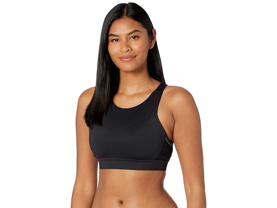 Brooks Three-Pocket Sports Bra Women's Bra Black : 38DD/E, Mesh/Polyester/Spandex | Zappos
