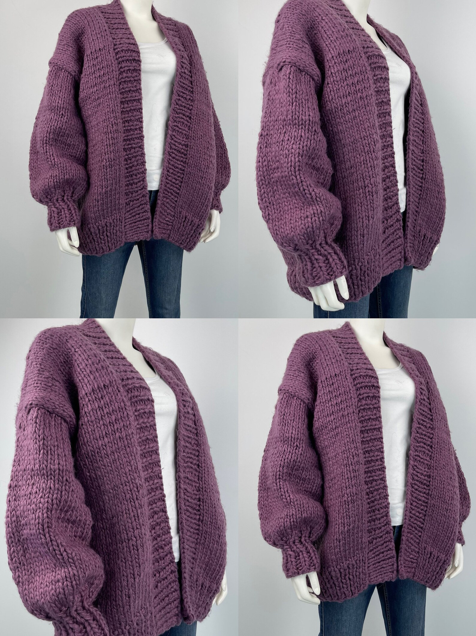 Limited Edition Sale Hand Knit Oversize Woman Sweater Chunky Slouchy Long Wool Cardigan - Etsy | Etsy (US)