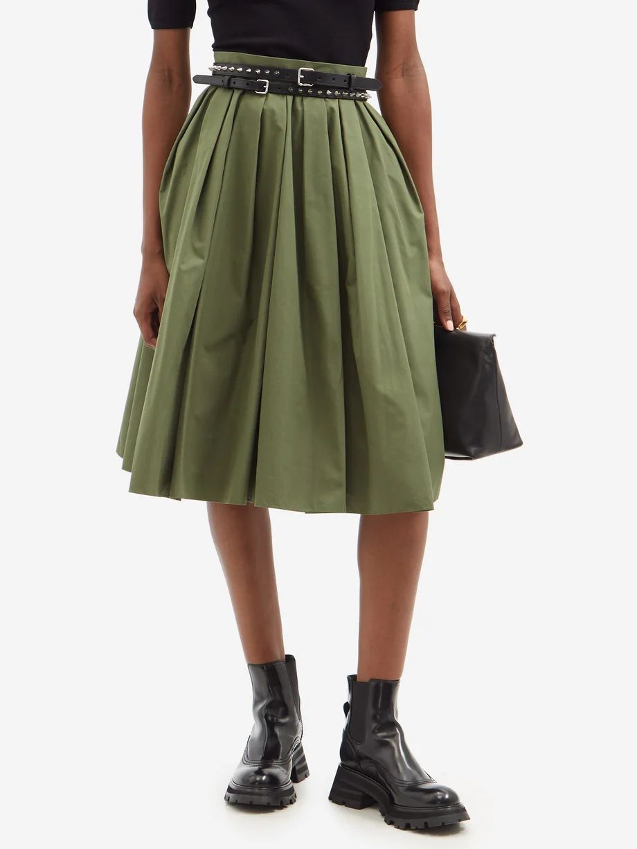 Pleated cotton circle skirt | Matches (UK)