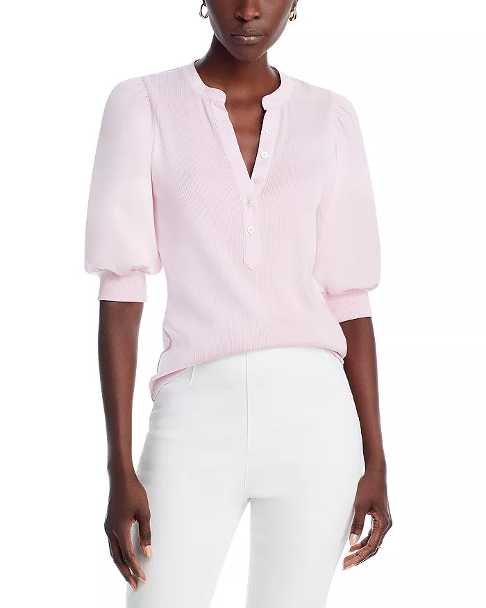 Coralee Mixed Media Top | Bloomingdale's (US)