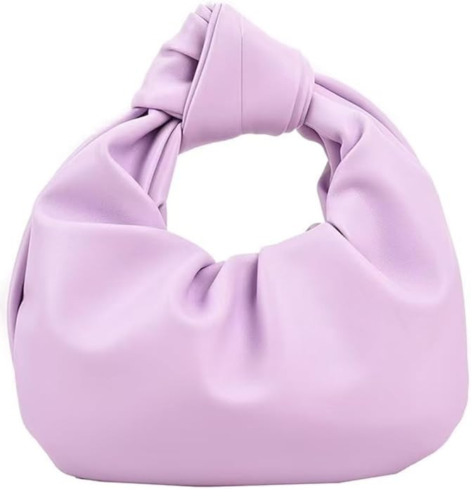 Women's Wrinkled PU Leather Cloud Shape Knotted Handbag Y2K Dumpling Hobo Clutch Purse for Party ... | Amazon (US)