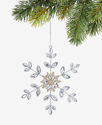 Holiday Lane Jeweled Classics Gold and Gem Snowflake Ornament, Macy's Exclusive - Macy's | Macy's