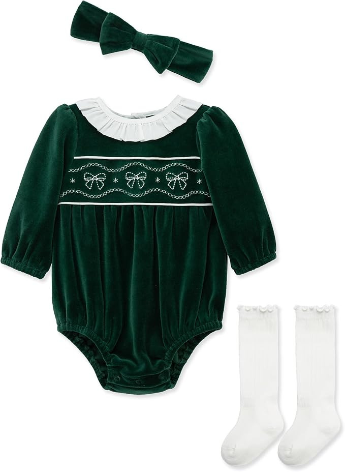 Little Me Clothes for Baby Girls' Bubble Set, Matching Romper, Headband, and Socks, 3 Months to 1... | Amazon (US)