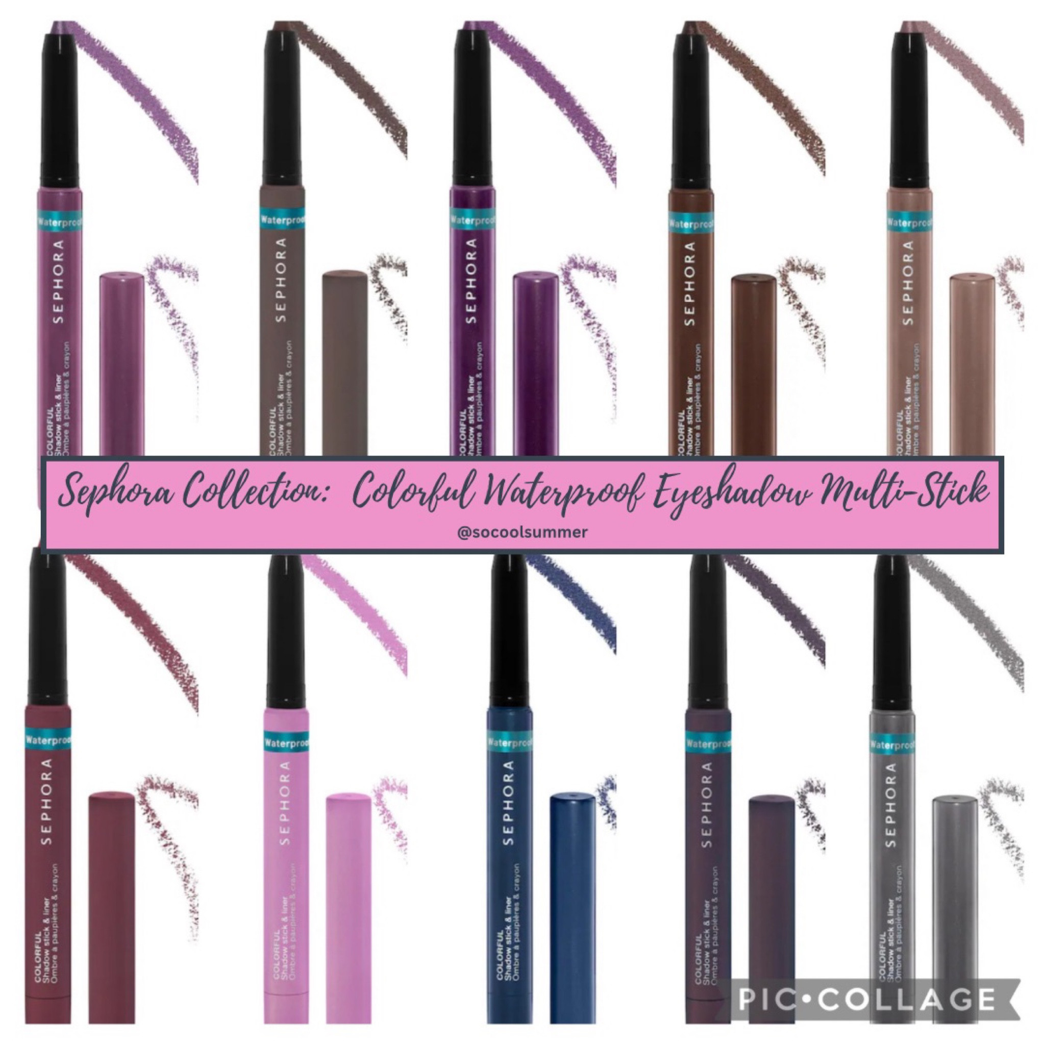 Sephora Collection Eyeshadow/Eyeliner Multi-sticks.

I love a product like this because it’s a one and done.

My picks:  eggplant, Cabernet, espresso, perwinkle, purple, truffle, navy, iris, gray dawn 

#hocsummer #coolsummer #lightsummer #softsummer #pastelsummer #darksummer #brownsummer #sweetpeasummer #summerpalette #summerfinds

#LTKbeauty #LTKsalealert #LTKxSephora