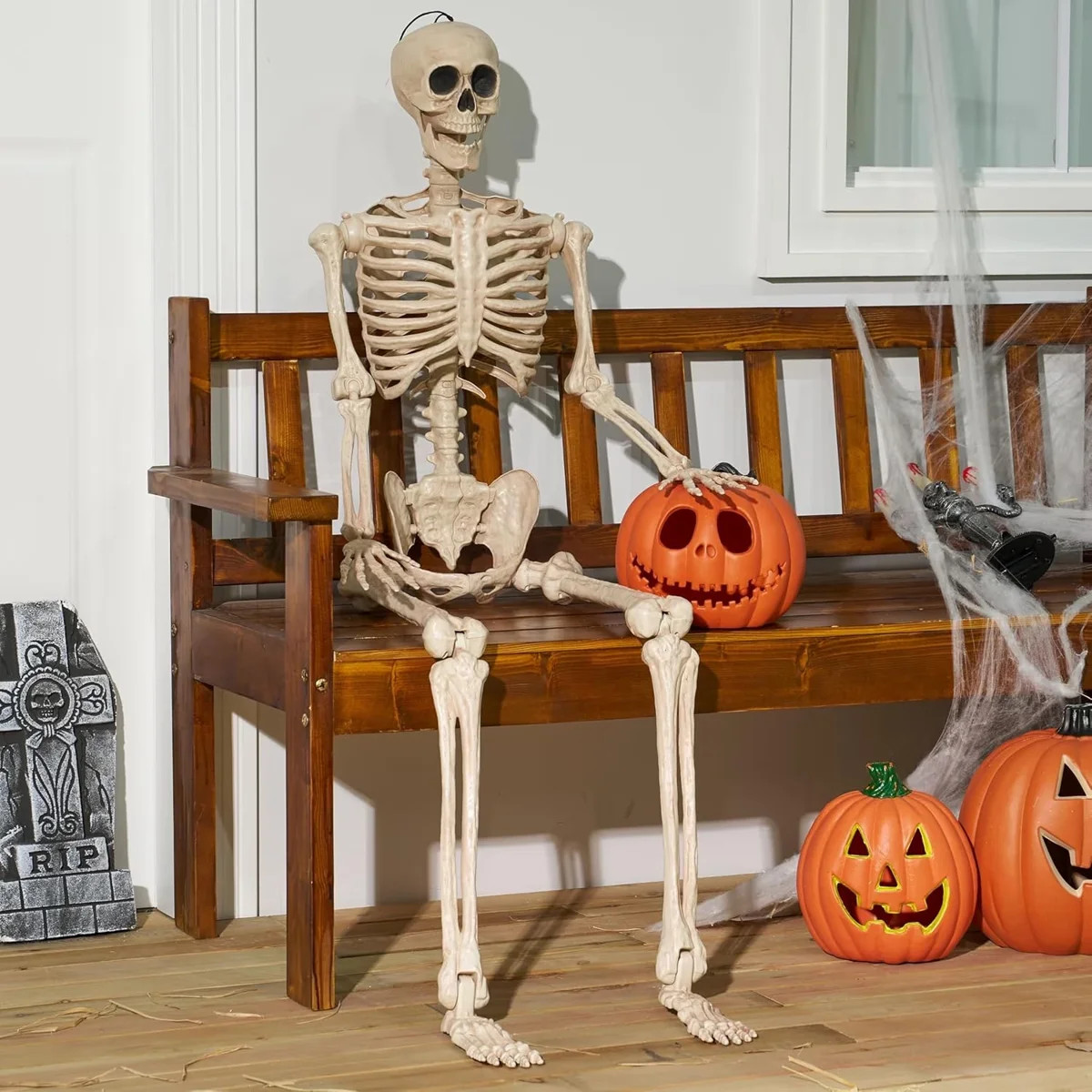 5 FT Halloween Posable Skeleton Life Size | Wayfair North America