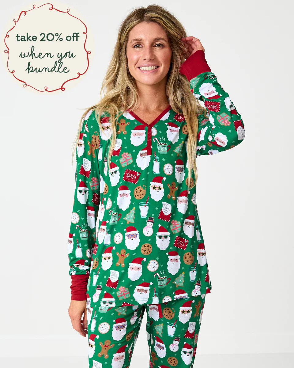 Cookies for Santa Women's Long Sleeve Pajama Top | Little Sleepies