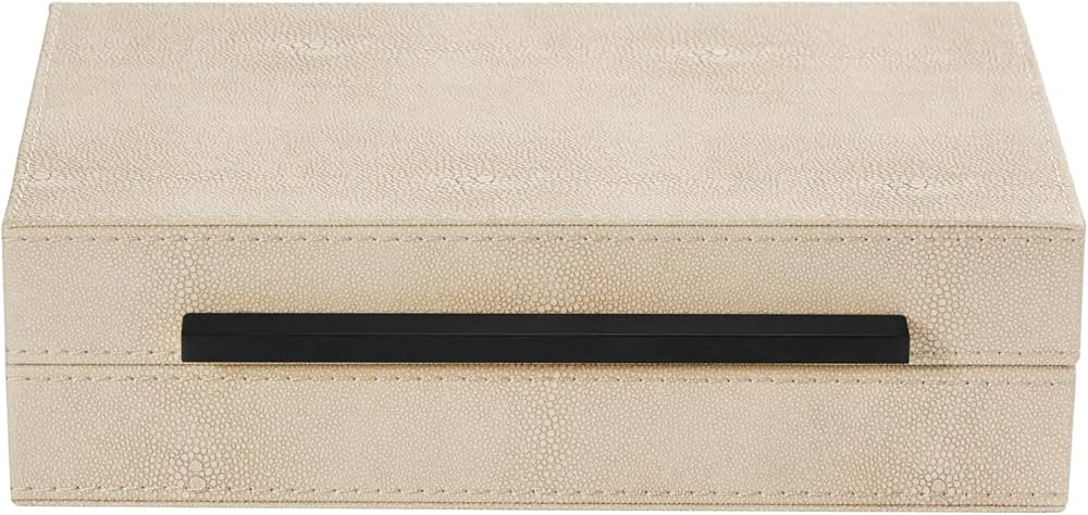Generic Sagala Ivory Shagreen Small Box with Black Handle, PU Leather Exquisite Box for Keepsake ... | Amazon (US)