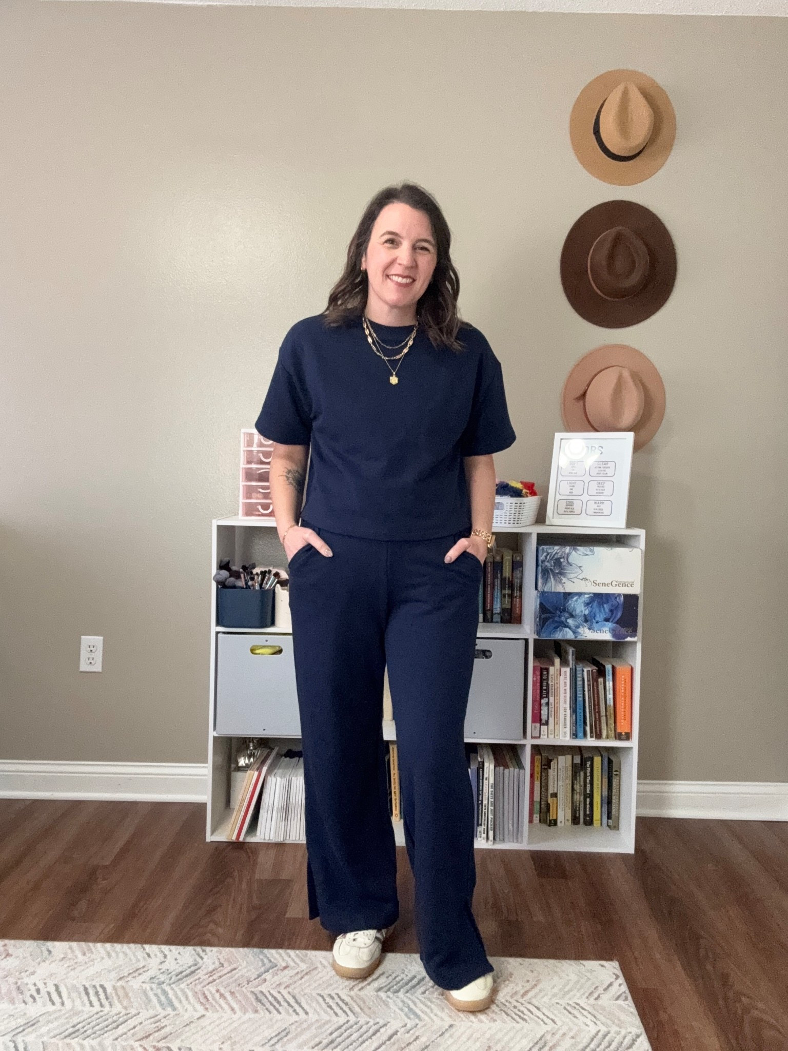 This lounge set from Target is something you can purchase in separates if you need different sizes which is fantastic. 

I’m in a small in both. I could potentially do a medium in the bottoms  