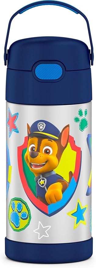 THERMOS FUNTAINER 12 Ounce Stainless Steel Vacuum Insulated Kids Straw Bottle, Blue Paw Patrol | Amazon (US)