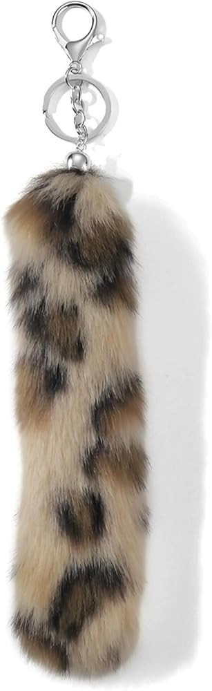 Cute Tail Keychain Plush Bag Charms for Handbags Cheetah Leopard Print Keychain Halloween Jewelry | Amazon (US)