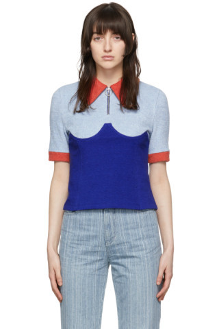 SJYP - Blue Cotton Polo | SSENSE