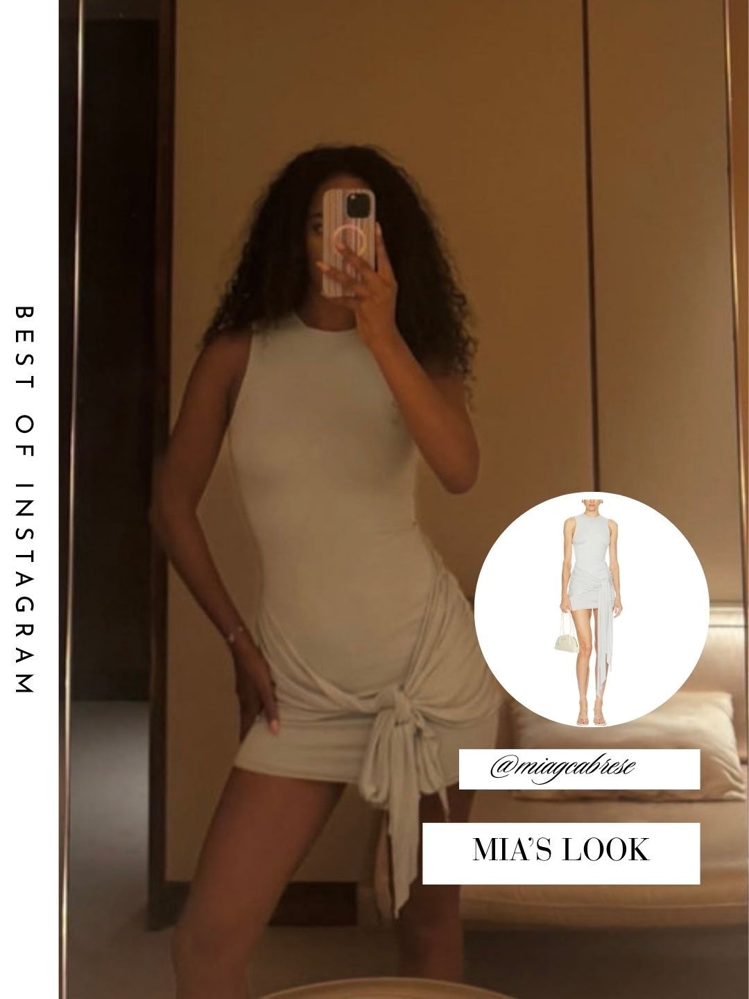 Mia Calabrese’s Light Grey Knotted Dress 📸 = @miagcalabrese