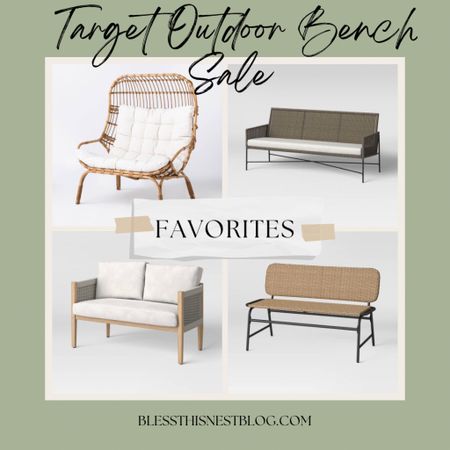 Target outdoor benches at 50% off!! Outdoor furniture sale! Target home sale favorites. 

#LTKFind #LTKsalealert #LTKhome