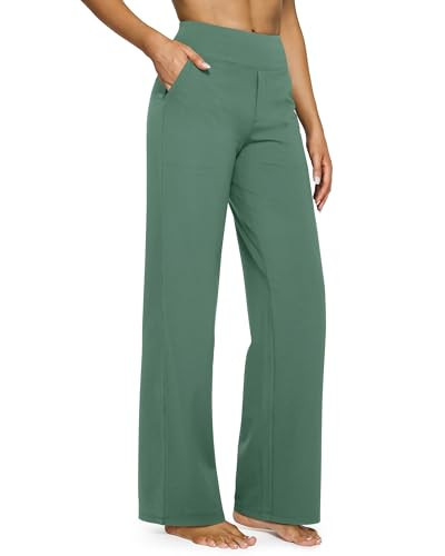 G4Free Womens Yoga Pants Comfy Loose Casual Wide Leg Lounge Joggers Pants with Pockets(Sage Green,XXL,29") | Amazon (US)