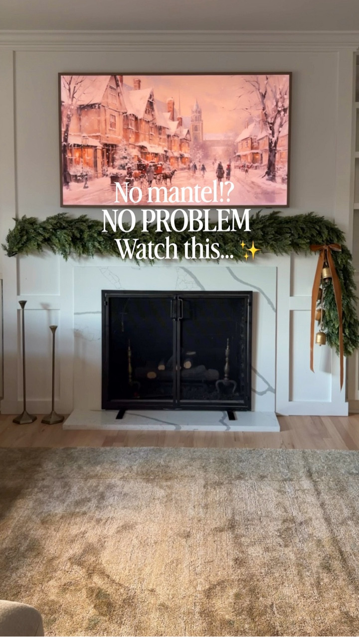 No mantel? No problem! 

I’ve always loved the look of a styled garland over a mantel… but since we don’t have one, I had to get creative. And honestly? I’m kind of obsessed with how this turned out 🤎

A couple of command hooks + cord bundlers were all it took to build a cozy “mantel moment” right on the wall. This 9ft garland is also full and realistic & under $50. ✨

fireplace mantel |  holiday styling | manteldecor | garlandideas | holiday inspo | garland hack

#LTKHoliday #LTKHome #LTKSaleAlert