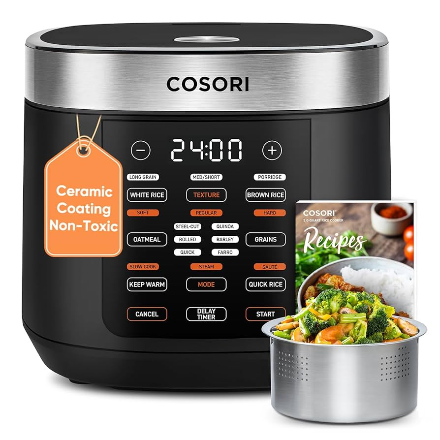 COSORI Rice Cooker 10 Cup, 24h Keep Warm, 18 Functions Fuzzy Logic Rice Maker with Stainless Stee... | Amazon (US)