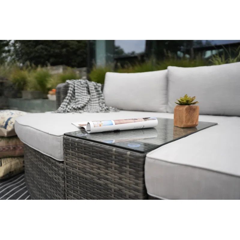 Anazco 88.98'' Wide Outdoor Wicker Patio Daybed with Cushions | Wayfair North America