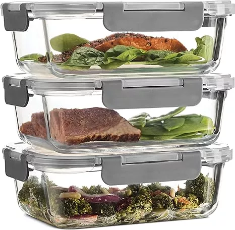 ROSOS Glass Food Storage Containers with Lids Airtight 6 Pack