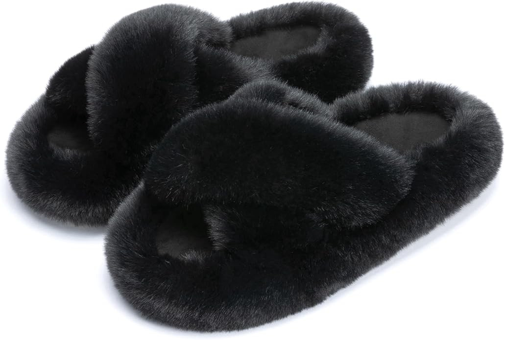 Chantomoo Women's Slippers Memory Foam House Bedroom Slippers for Women Fuzzy Plush Comfy Faux Fu... | Amazon (US)