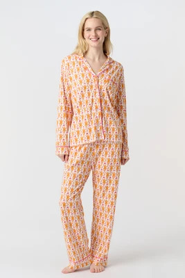 Monkey Long Sleeve Polo Pajamas | Roller Rabbit