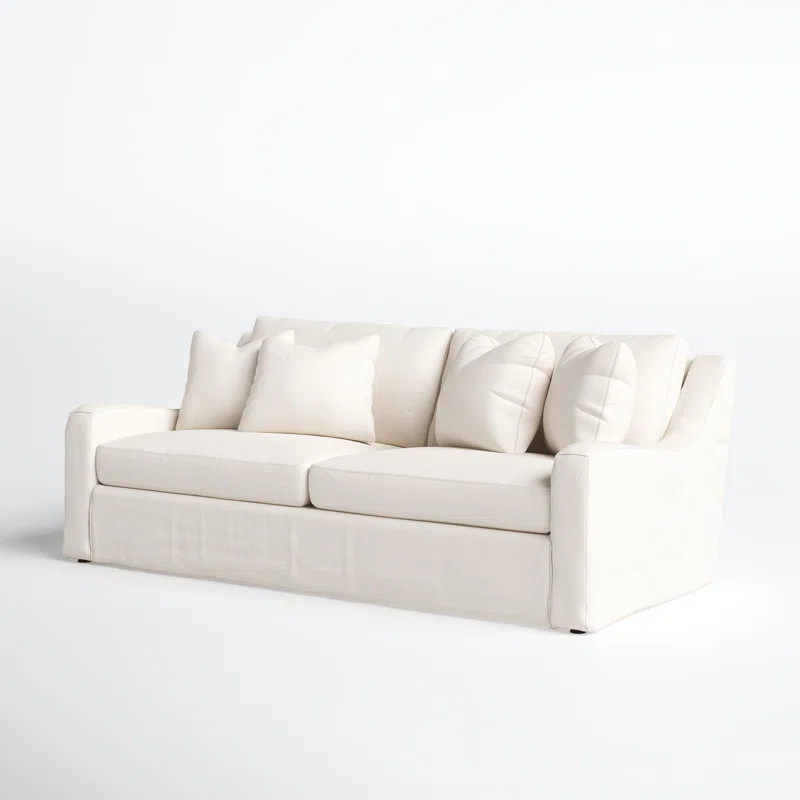 Alanna 88'' Cotton Slipcovered Square Arm Sofa | Wayfair North America