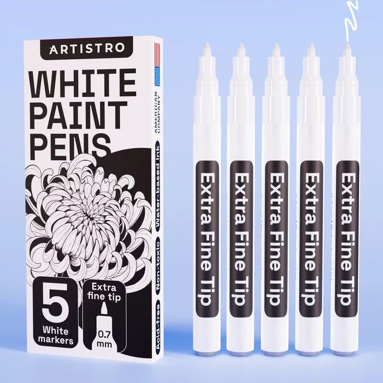 Artistro White Paint Pens, Extra-Fine Tip, Set of 5 White Markers | Walmart (US)