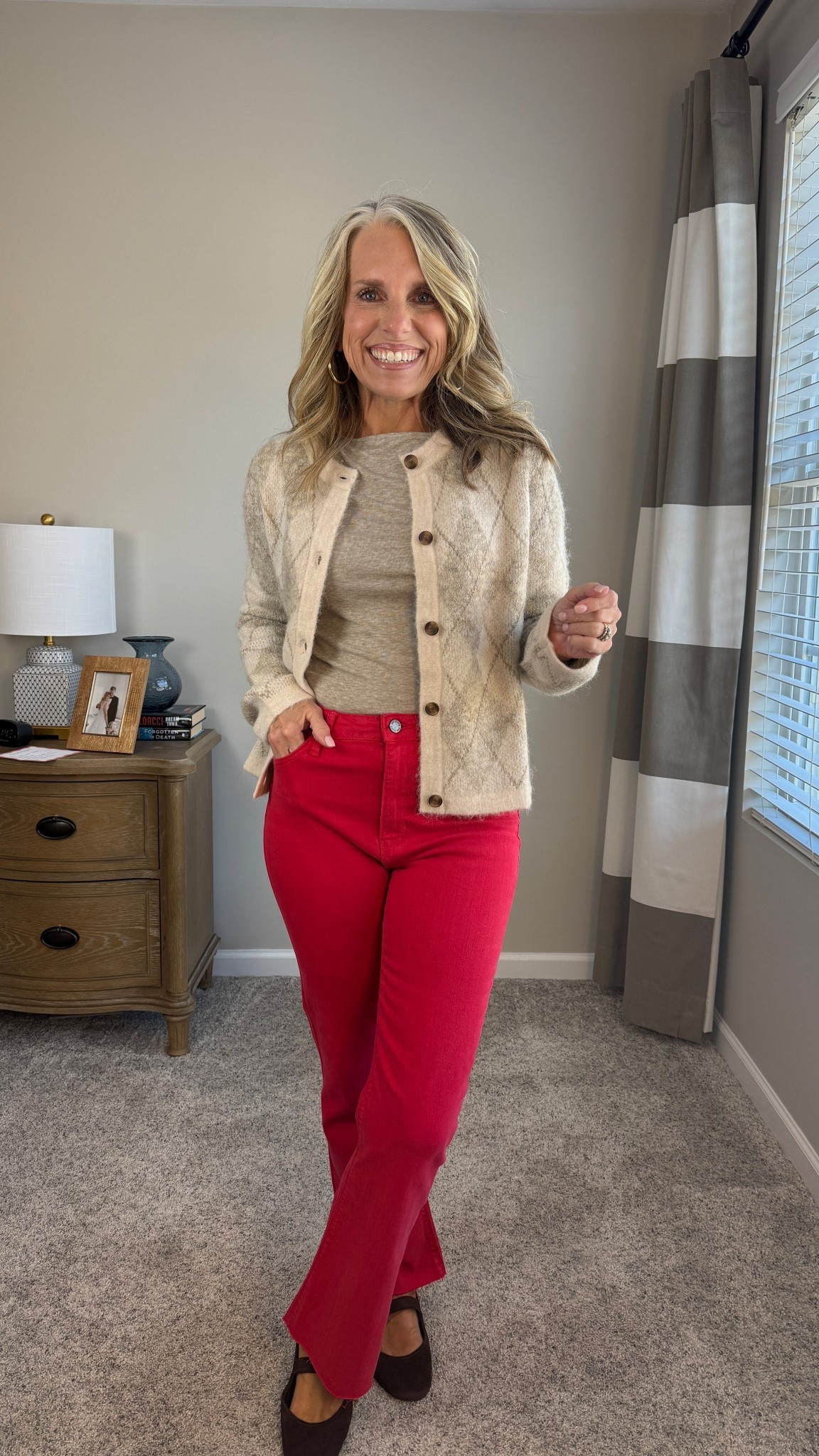 Red jeans for the win. This sweater from J Crew Factory is so good. Wearing XS…sized up to 28 in jeans 

#LTKOver40 #LTKFindsUnder100 #LTKSeasonal