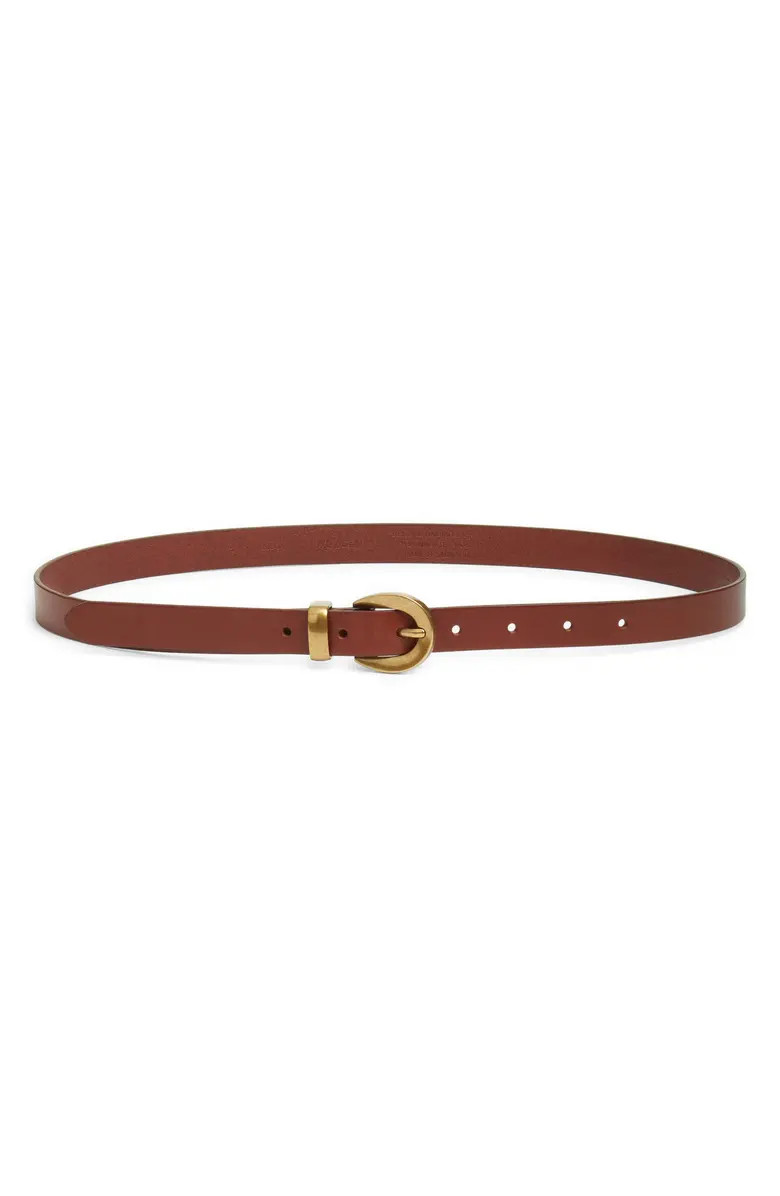 Chunky Buckle Leather Skinny Belt | Nordstrom