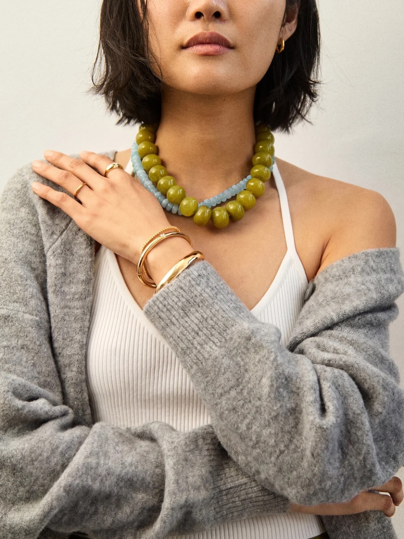 Joan Semi-Precious Necklace in Olive 

I want every color but I especially love this color 🥰 🫒