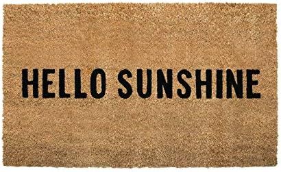 NIKKY HOME Coir Doormat Non Slip Front Door Mat with Word Hello Sunshine - 17" X 30" | Amazon (US)
