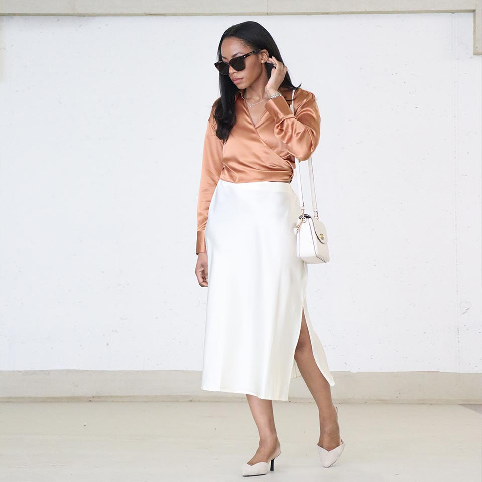 Minimalist Aesthetic Silk Poppy Skirt | LilySilk