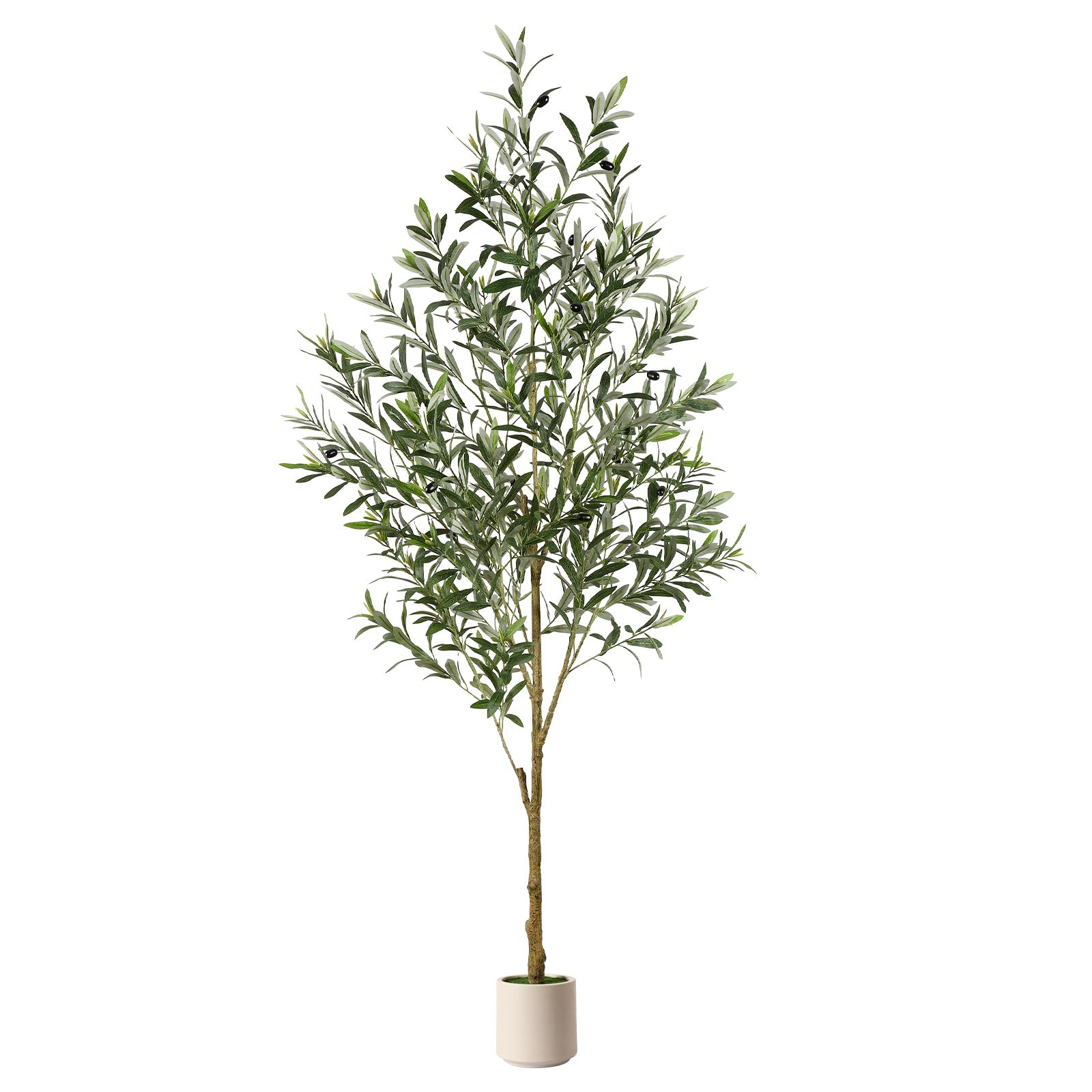 6FT Artificial Olive Trees, Faux Silk Plant with Lively Artificial Trunk and Lifelike Fruits, Ind... | Amazon (US)