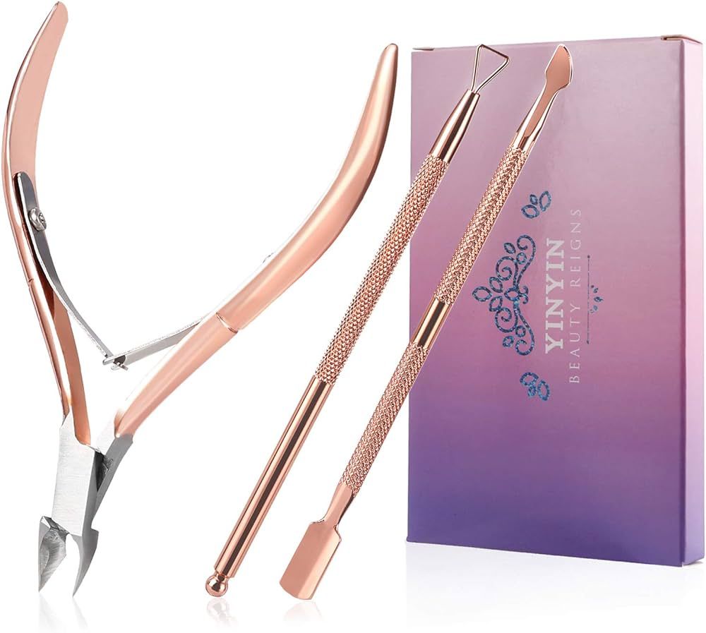 Cuticle Trimmer with Cuticle Pusher and Cutter,YINYIN Cuticle Remover Cutter Nipper Clippers Dura... | Amazon (US)