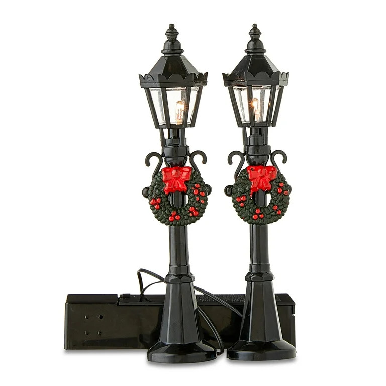 Light-Up Christmas Village Battery-Operated Lamp Post Set, 7.68 in, by Holiday Time | Walmart (US)