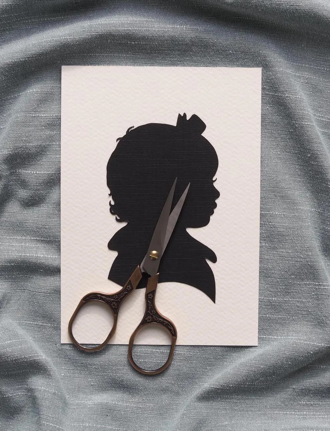 Custom Silhouette Portrait Gift, Personalized Mother's Day Gift, Hand Cut Keepsake for Grandma Fr... | Etsy (US)