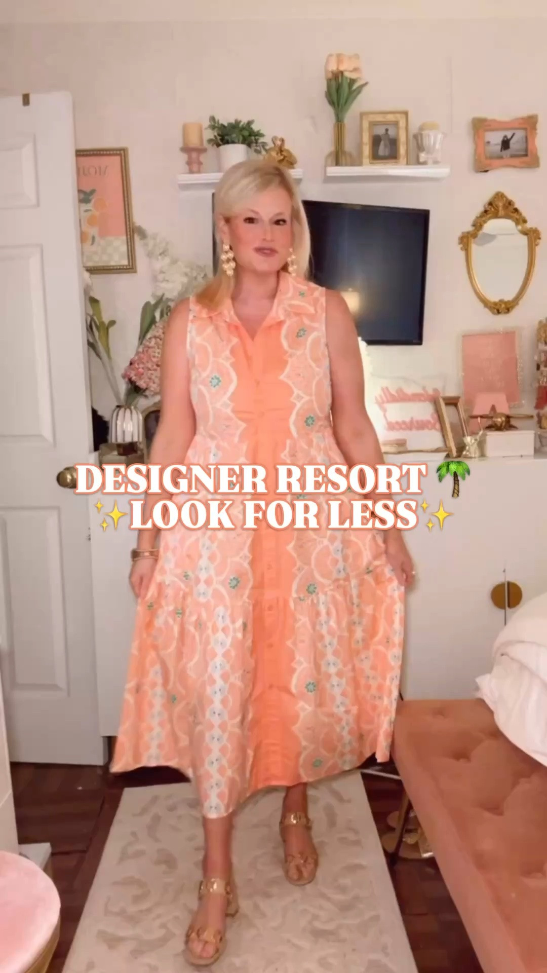 Designer resort look for less, preppy summer dress, cotton midi dress, Palm Beach style dress

This dress has such a good designer resort feel without the designer resort price.

The vintage fan print, coral pink color, green detail, sharp collar, button front, sleeveless shirtdress shape, and easy midi length all give it that polished Palm Beach vacation energy. It feels cheerful, feminine, and expensive-looking in the way the best summer dresses always do.

I’m in a medium, and it runs true to size. 100% cotton, which makes it lightweight, breathable, and worth grabbing for warm weather.

Wear this with gold sandals, raffia, pearl earrings, wedges, flats, or a simple summer bag for vacation dinners, resort outfits, beach trips, brunch, church, baby showers, bridal showers, garden parties, summer work outfits, lunch dates, and polished everyday summer style.

This is for the woman who loves preppy summer style, designer look for less dresses, Palm Beach style, resort wear, colorful cotton dresses, and summer pieces. 

If you’re searching for designer resort look for less, preppy summer dress, cotton midi dress, shirtdress women, button front dress, Palm Beach dress, resort dress women, vacation dress women, summer dress women, colorful summer dress, coral dress, printed midi dress, sleeveless shirtdress, feminine summer dress, church dress, brunch dress, bridal shower dress, baby shower dress, garden party dress, summer work dress, affordable preppy style, or designer inspired dress, this one belongs in the summer rotation.

#LTKFindsUnder100 #PreppyStyle #ResortWear #SummerDress #PalmBeachStyle #LookForLess #LillyPulitzer #LTKFIndsUnder50 #VacationDress #SummerOutfit

#LTKSaleAlert #LTKSeasonal #LTKWedding