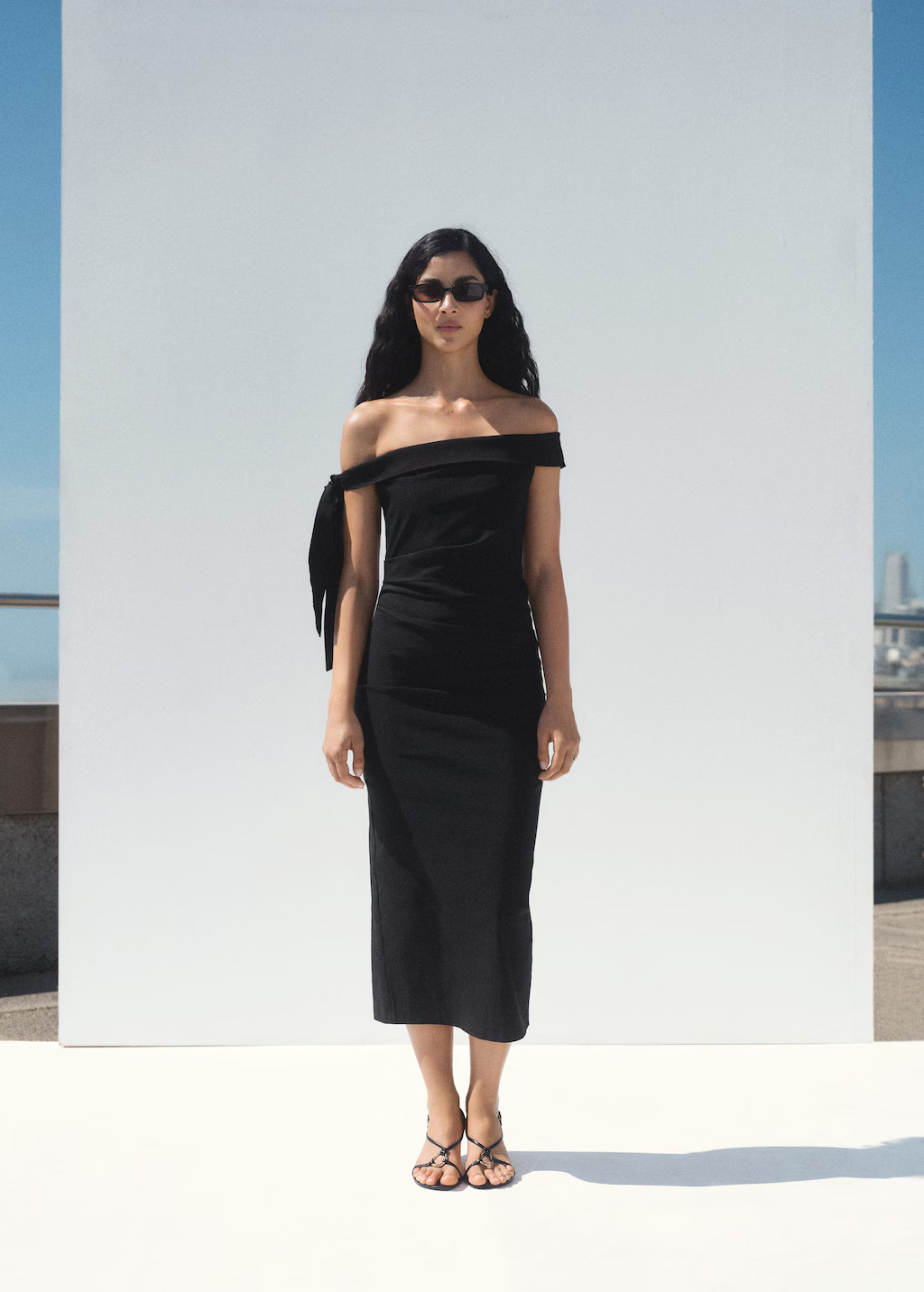 Strapless dress with bow detail black - Woman - 0 - MANGO | Mango (US/MX/AU)