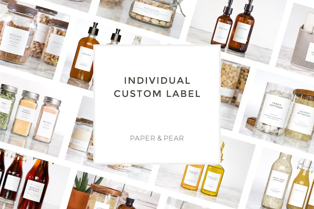 Individual Custom Label - Spice, Pantry, and Home/Bath Organization Labels | Etsy (US)