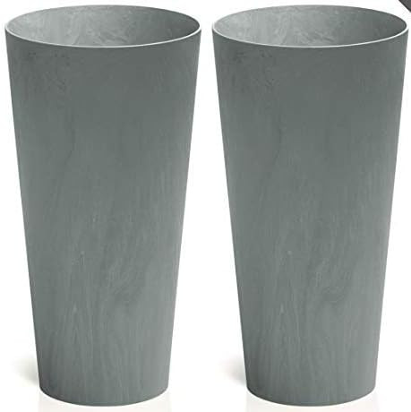 United Frames and Products Planter Concrete Style Plastic Planters 2-Pack – Entryway, Patio, De... | Amazon (US)