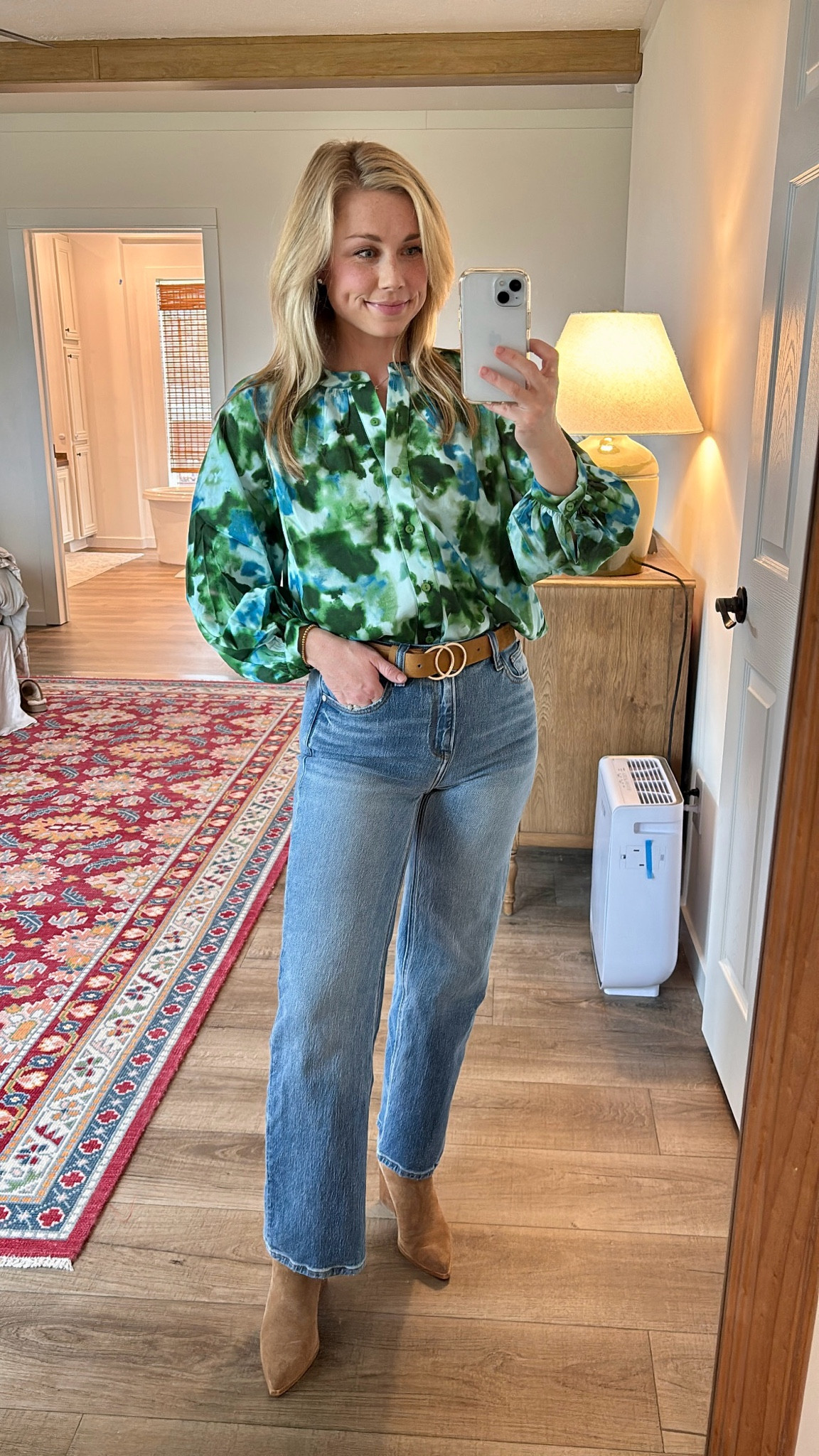 Date night! 🍷 With baby in tow 👶🏼

New jeans from #quince and I love them, great fit, feel and price. 

Snagged this blouse during the #tuckernuck sample sale and will be great in the spring. Looks to be sold out, darn!

#datenight #momofthree #momstyle 

#LTKPetite #LTKFindsUnder100 #LTKFamily