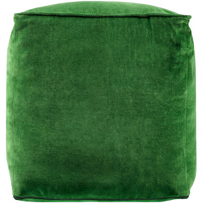 allen + roth Eclectic Green Velvet Pouf Ottoman | Lowe's