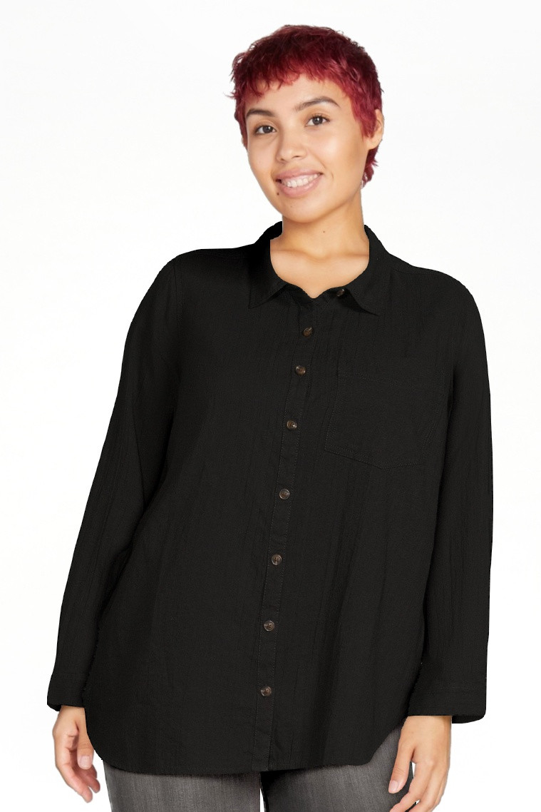 Terra & Sky Women's Plus Size Button Woven Top | Walmart (US)
