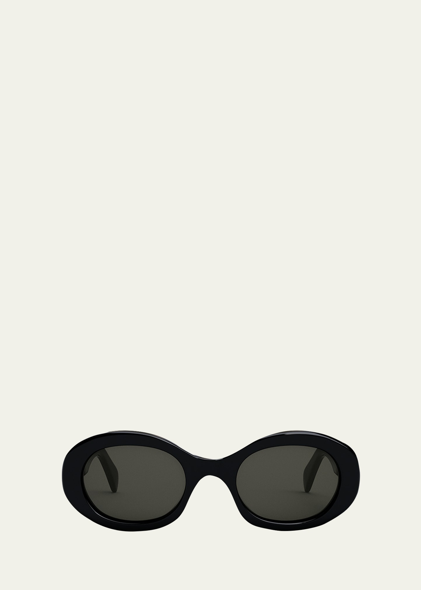 Celine Triomphe Logo Oval Acetate Sunglasses | Bergdorf Goodman
