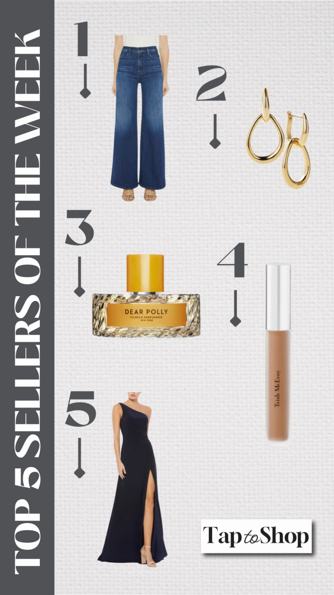 Top sellers, most purchased, most loved, wide leg, jeans, high, waisted, jeans, mother, jeans, best jeans, flattering, jeans, earrings, gold, earrings, drop earrings, Anna, Luisa, jewelry, perfume, spring scent, summer scent, summer perfume, spring perfume, new perfume, eye brightener, under eye brightener, Trish McAvoy, wedding guest dress, black tie, dress, formal dress, ￼

#LTKOver40 #LTKBeauty #LTKMidsize