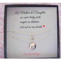 Mother Daughter Necklace Set, Simple Keepsake Necklace, Heart Cutout Necklace, Christmas Gift Mom | Etsy (US)