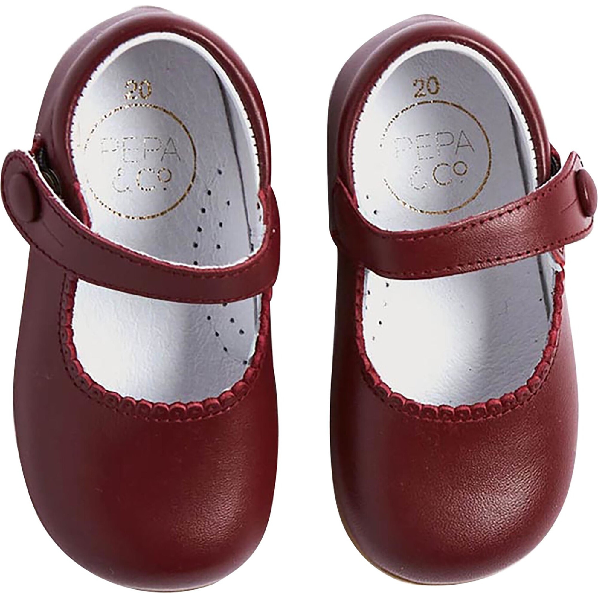Mary Jane Baby Shoes, Burgundy | Maisonette